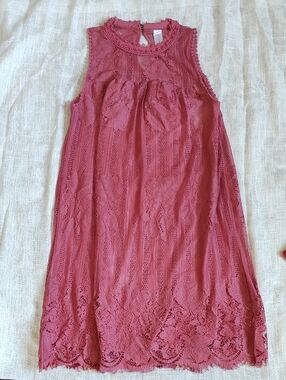 No Boundaries Rose Lace Sleeveless Dress